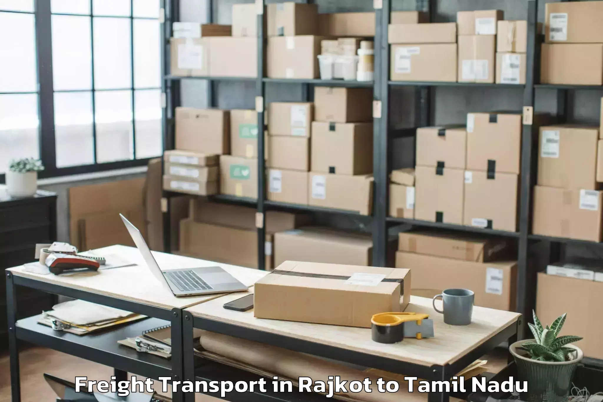 Book Rajkot to Central University Of Tamil Na Freight Transport